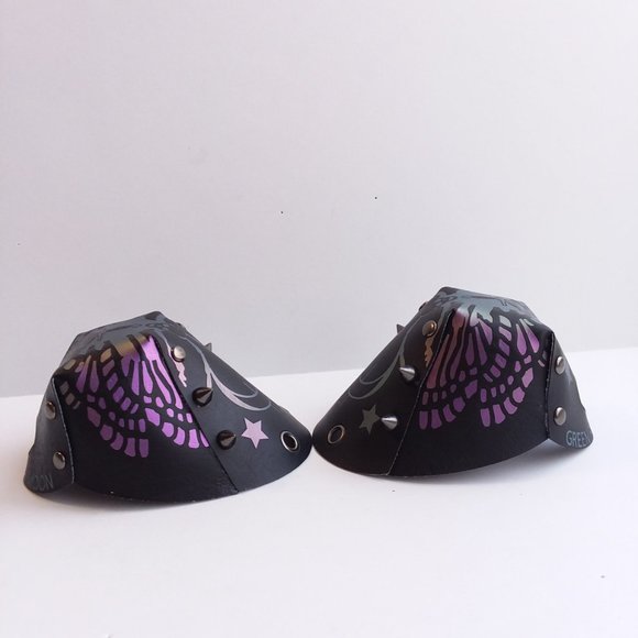SOLD! Custom Roller Skate Toe Guards Skull Skulls Moon Beetle Gothic - Picture 9 of 13